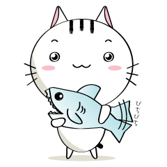 White cat & Cute Fish