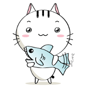 White cat & Cute Fish