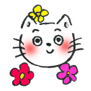 handpaint white cat daily greeting