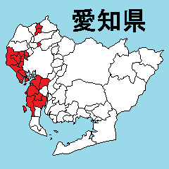 Sticker of Aichi map 2