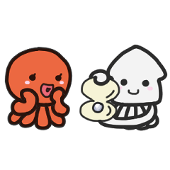 Squid & Octopus sticker