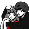 Manga couple in love - Valentine's Day