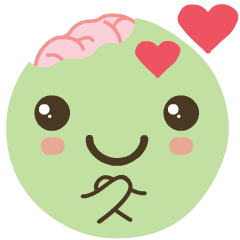 Kawaii Green Zombie Emojis In Love