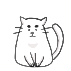 White plump cat