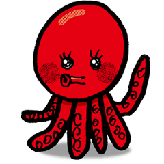 red Octopus Sticker
