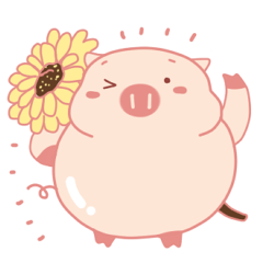Cute Lovely Pink Pig of The Busy Days