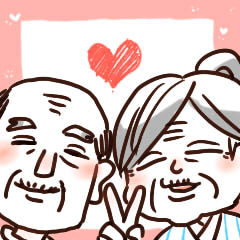 The old couple Sticker