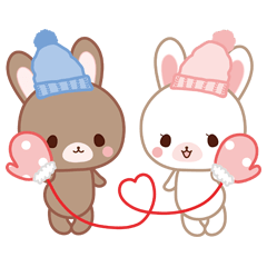 Lovey-Dovey bunnies Rai & Mai for winter