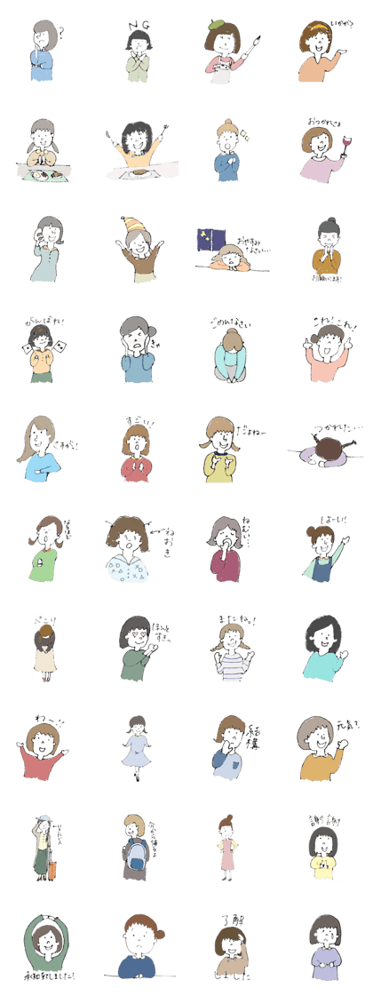 drawing girls sticker