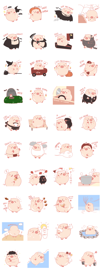 Halloween Holidays of Cute Lovely Pig