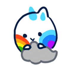 Cat a rainbow