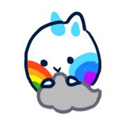 Cat a rainbow