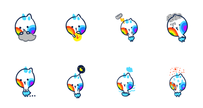 Cat a rainbow