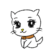White cat,encourage.