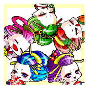 Japanese Oiran stickers "All Sisters"1