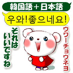 韓国語と日本語 丁寧語 の白熊ちゃん Line スタンプ Line Store 韓国語と日本語 丁寧語 の白熊ちゃん Line スタンプ Line Store