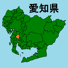 拡大する愛知県の市町村地図　その3