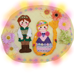 Handmade felt fairy-tale family