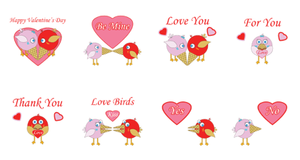 Ice Cream Bird Valentine's Day
