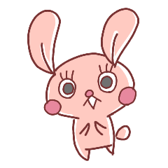 Cute pink rabbit