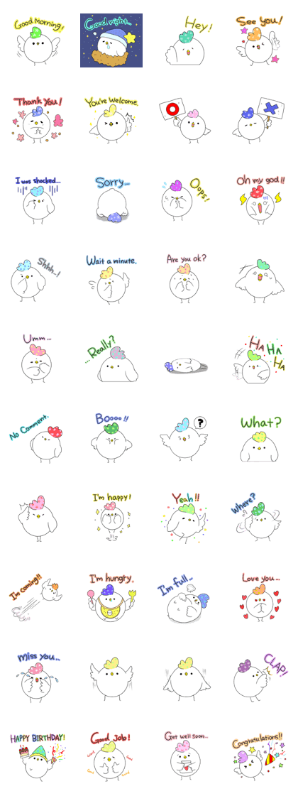 Piyo's English Sticker.
