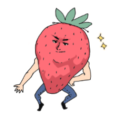 Strange face strawberries!