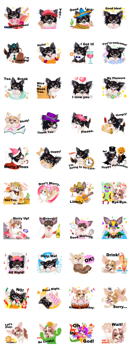 Cute Chihuahua stickers cheer you up!