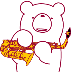 The bear."UGOKUMA"He plays a saxophone.2