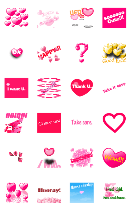 Many heart shapes! Love hearts!(English)