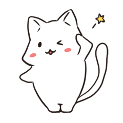 Cute white cat is Nyanko 2