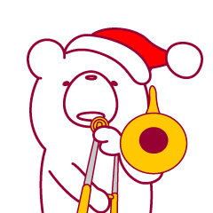 Christmas is celebrated. Trombone bear.