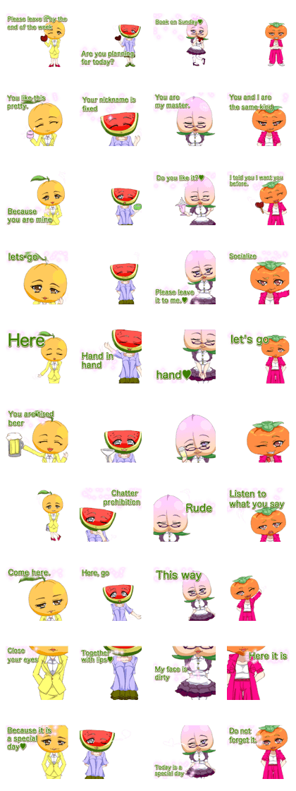 Lovely Girls Fruits Valentine. Lovely Girls Fruits Valentine.