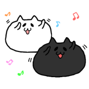 white cat ameba and black cat ameba