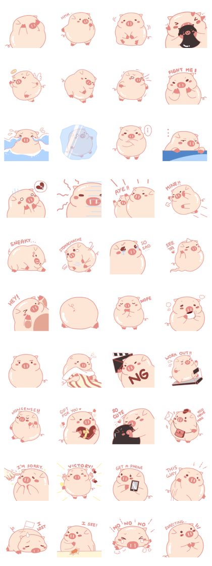 Vivid Emotions with Chubby Cute Pink Pig