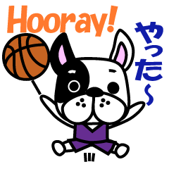 purple jersey basketball dog