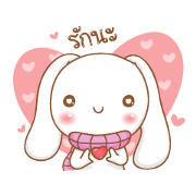 Pink rabbit scarf