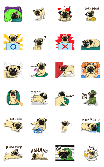 Fawn Pug Animated!