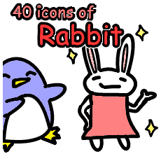 Ayou and Lunglung-40 icons of rabbit!