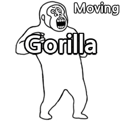 Extremely moving crazy gorilla