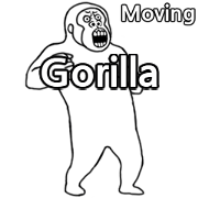 Extremely moving crazy golila