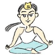 A kitten sits on her head 2