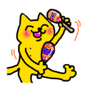 Cute yellow cat sticker