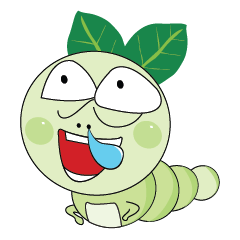 Funny Round Green Worm