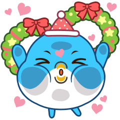Happy Christmas of the cute blue bird