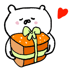 white bear Happy Birthday sticker