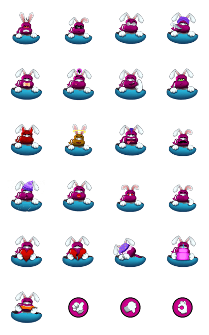 Cute Ninja Rabbit stickers (animated)