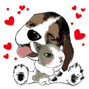 The beagle meets the little rabbit 2017