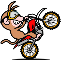 ลิงและรถจักรยานยนต์