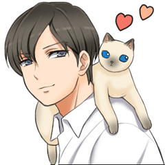 Blue Eyes Cat&Japanese Boy