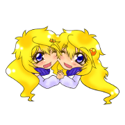 Twin's polite expression sticker